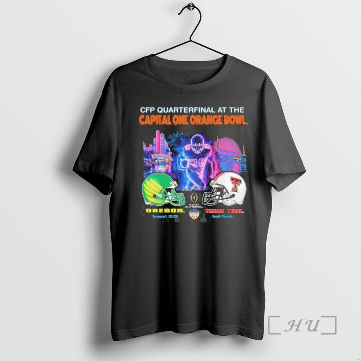 Officials Oregon Vs Texas Tech 2026 Cfp Orange Bowl - Adult & Kids T-Shirts, Sweatshirts & Hoodies apparel design preview 1