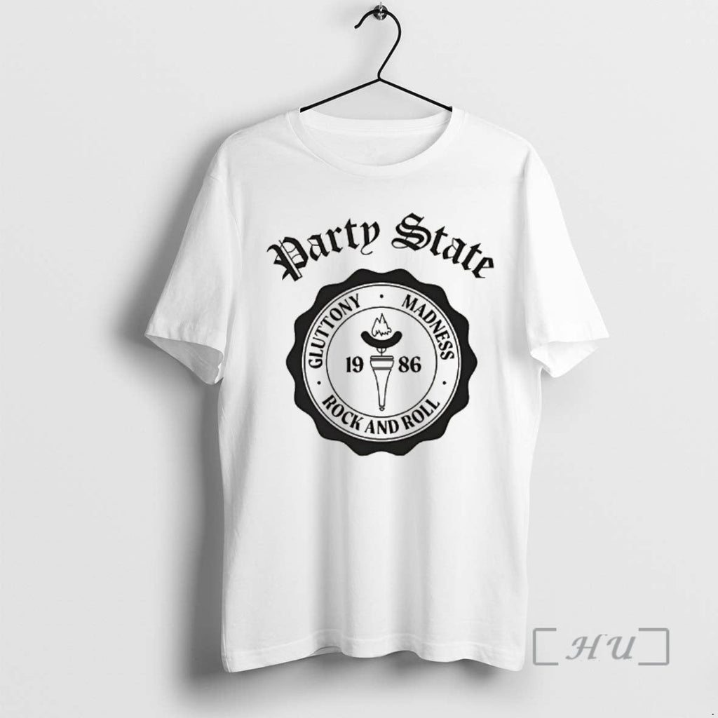 Officials Party State Gluttony Madness Rock Roll 1986 - Adult & Kids T-Shirts, Sweatshirts & Hoodies apparel design preview 1