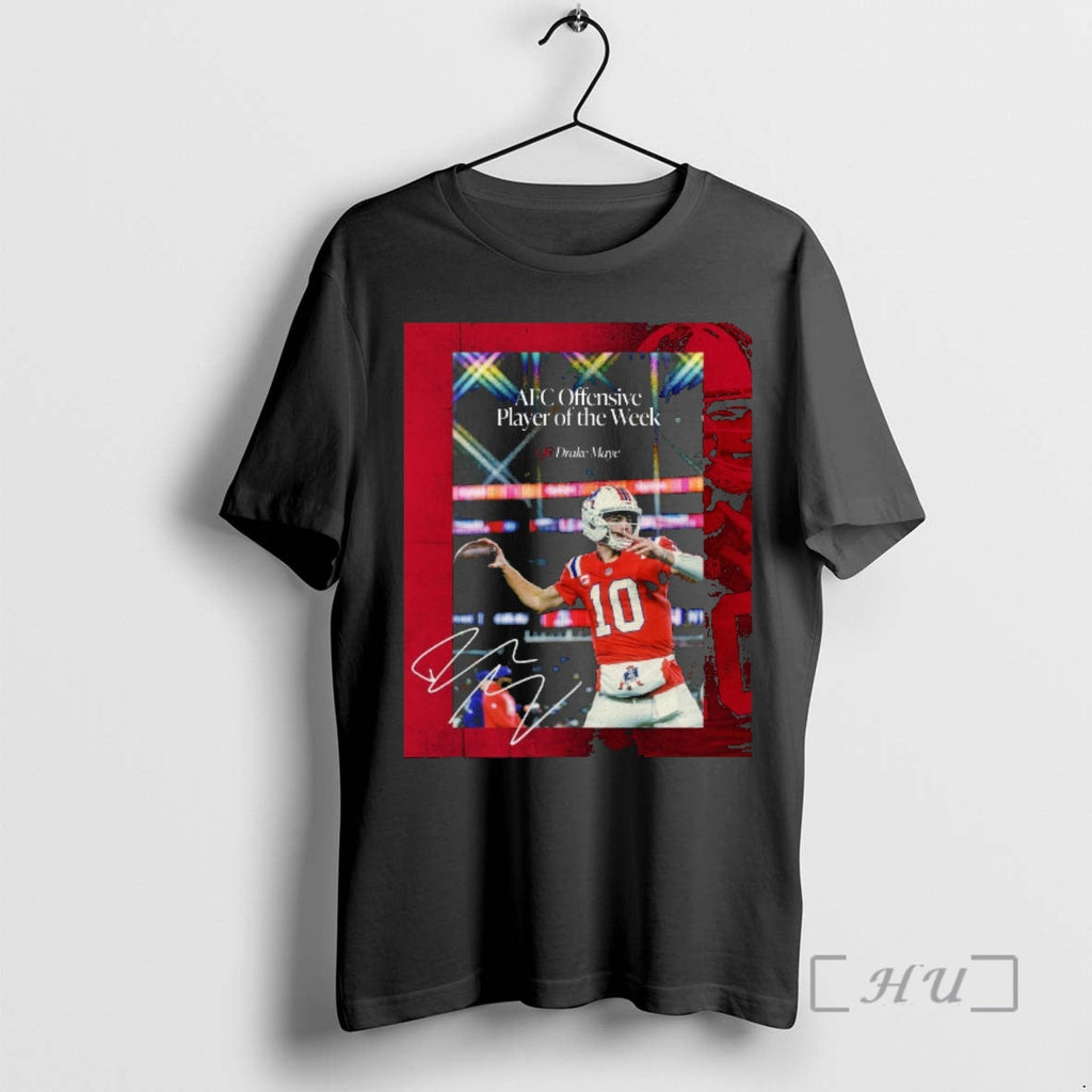 Officials Patriots Qb Drake Maye Afc Offensive Player - Adult & Kids T-Shirts, Sweatshirts & Hoodies apparel design preview 1