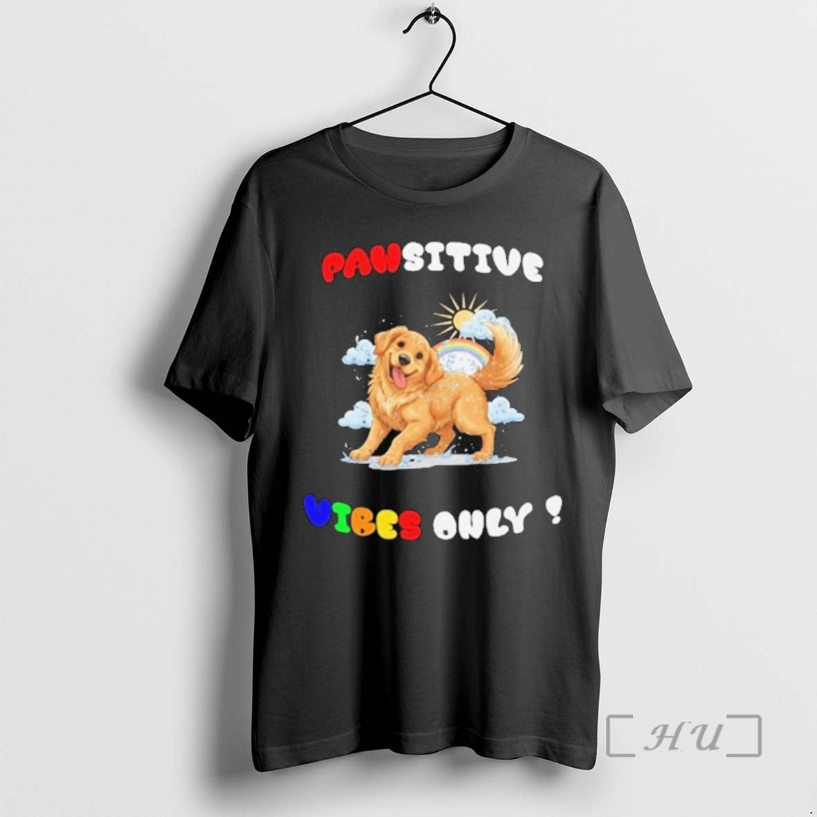 Officials Pawsitive Vibes Only Golden Retriever T - Adult & Kids T-Shirts, Sweatshirts & Hoodies apparel design preview 1