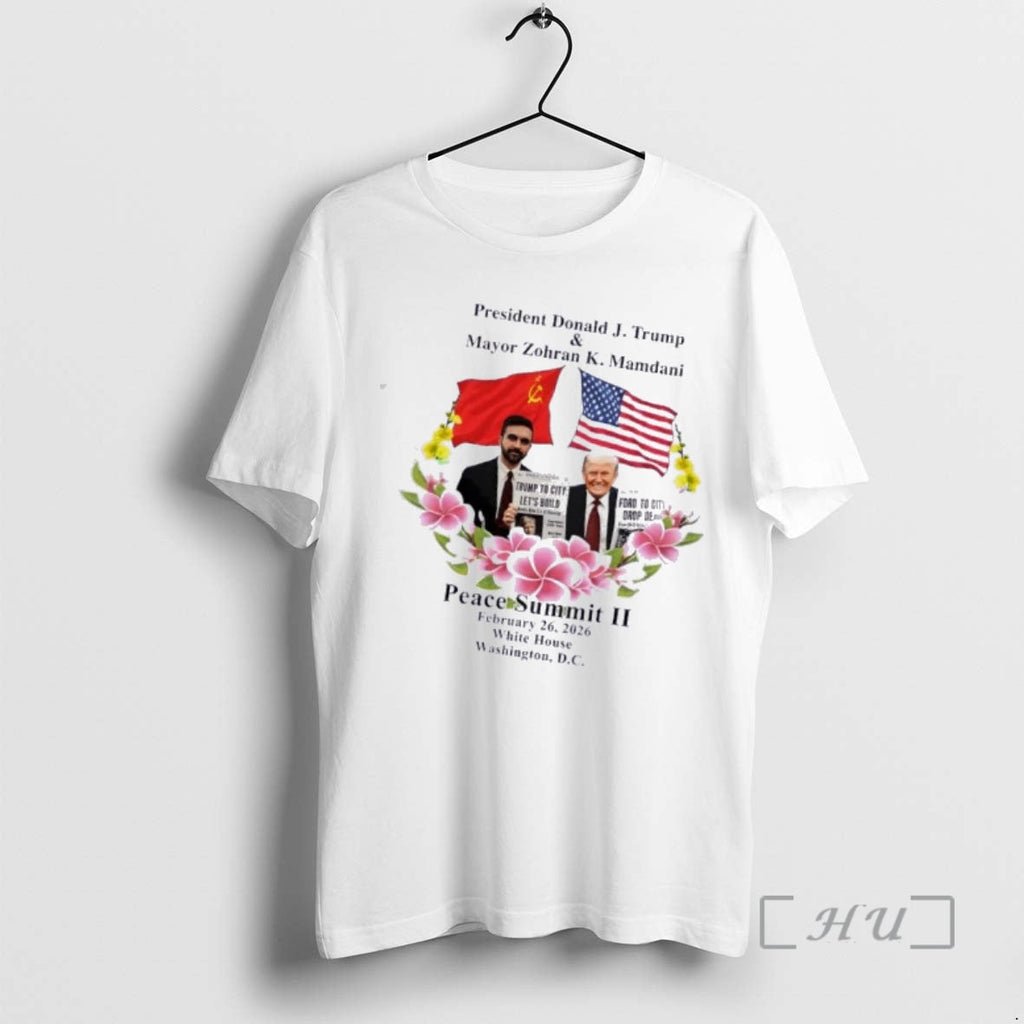 Officials Peace Summit Ii Donald J Trump And Zohran K - Adult & Kids T-Shirts, Sweatshirts & Hoodies apparel design preview 1