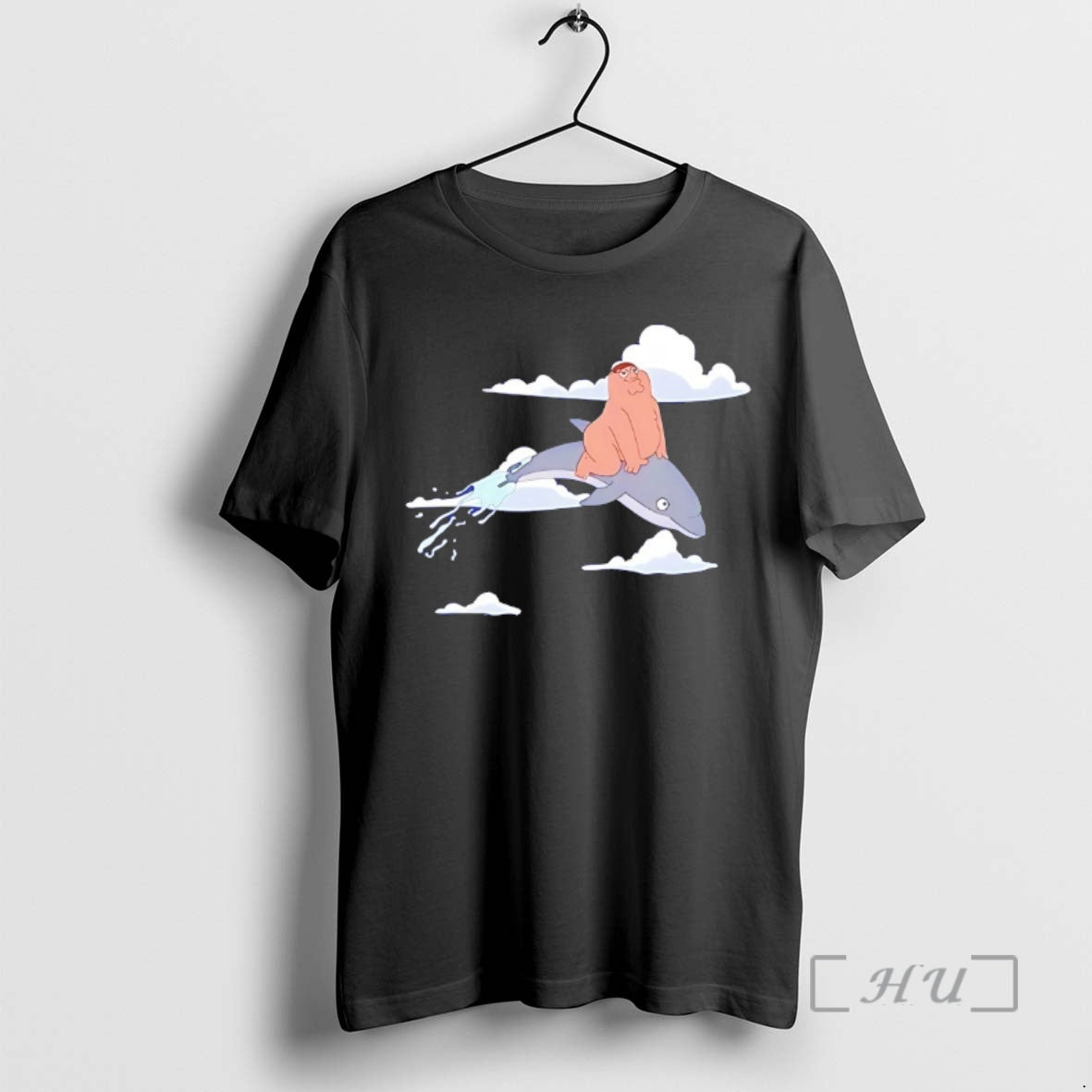 Officials Peter Griffin Riding Dolphin Family Guy - Adult & Kids T-Shirts, Sweatshirts & Hoodies apparel design preview 1