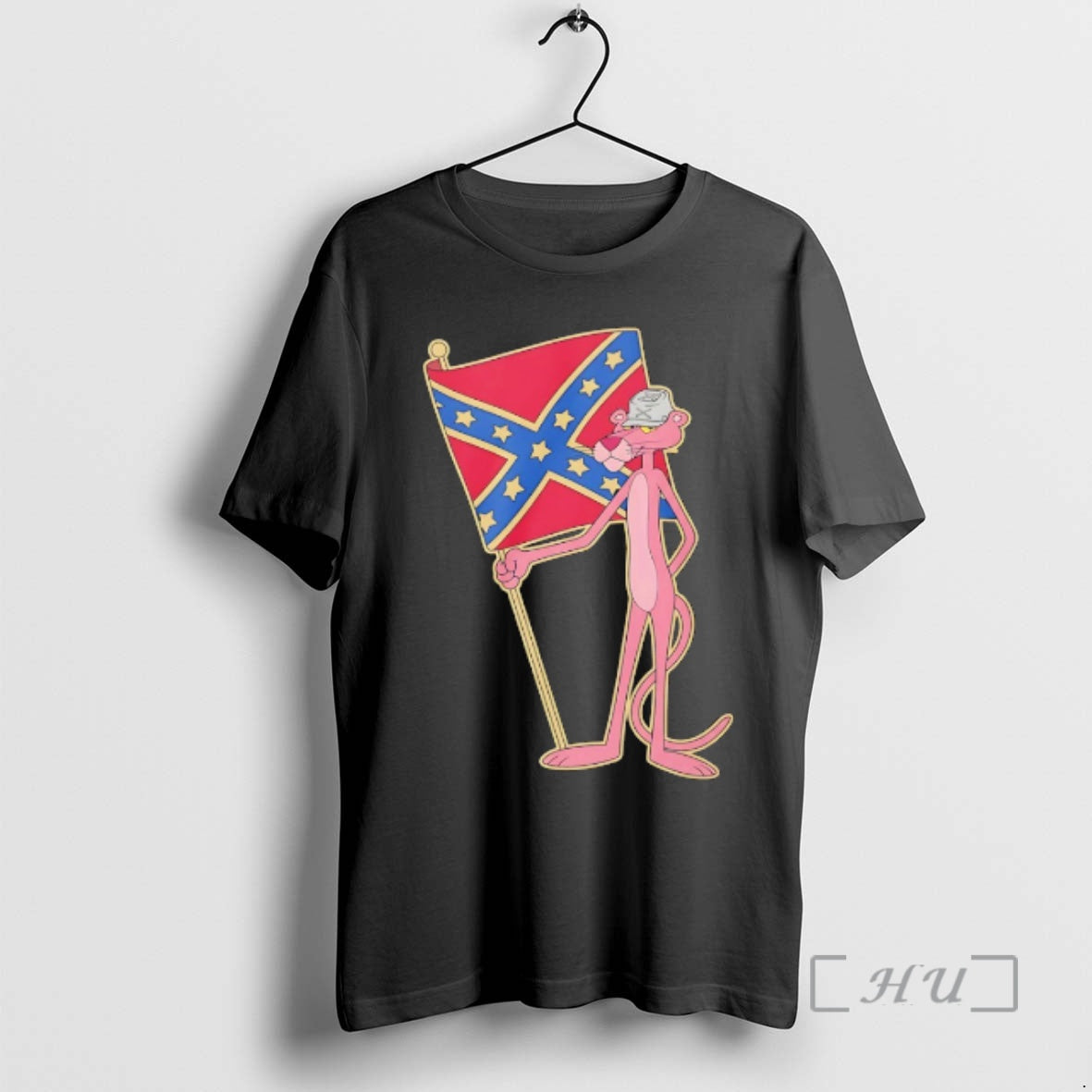 Officials Pink Panther Holding Confederate Flag - Adult & Kids T-Shirts, Sweatshirts & Hoodies apparel design preview 1