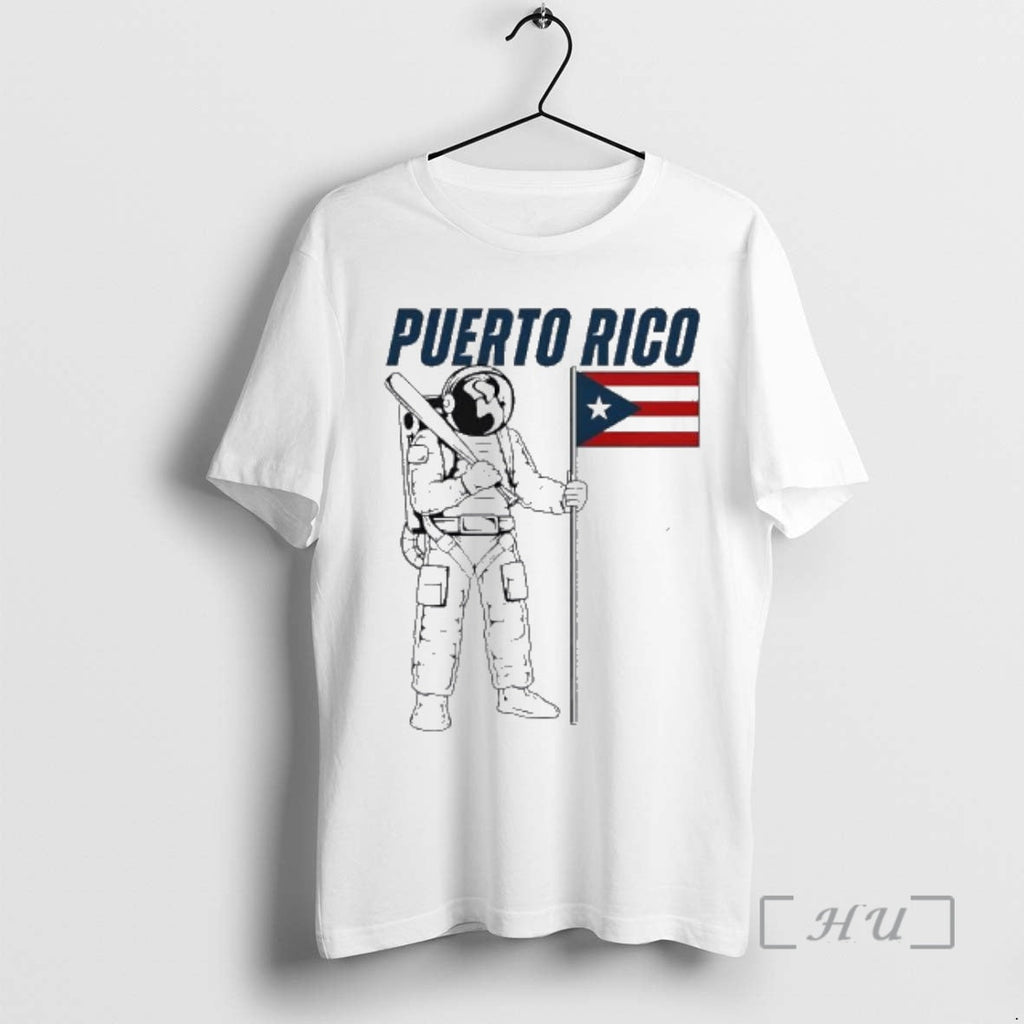 Officials Puerto Rico Astronaut Holding Baseball Bat - Adult & Kids T-Shirts, Sweatshirts & Hoodies apparel design preview 1
