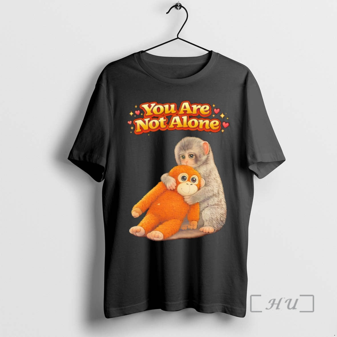 Officials Punch Monkey Graphic You Are Not Alone - Adult & Kids T-Shirts, Sweatshirts & Hoodies apparel design preview 1