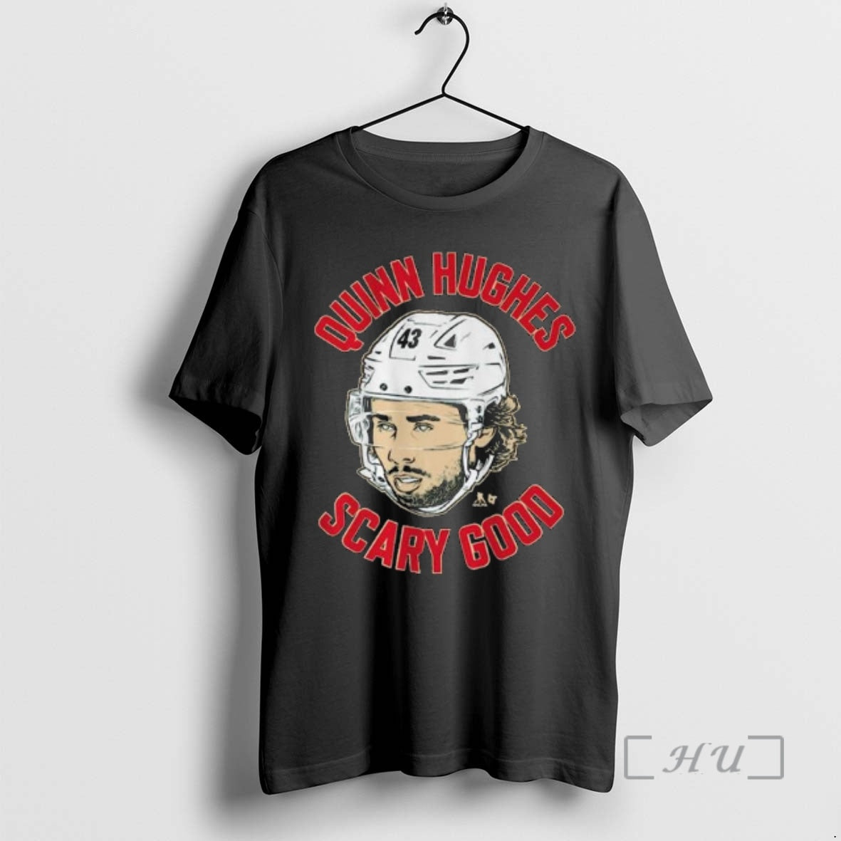 Officials Quinn Hughes Scary Good Ghost Eyes - Adult & Kids T-Shirts, Sweatshirts & Hoodies apparel design preview 1