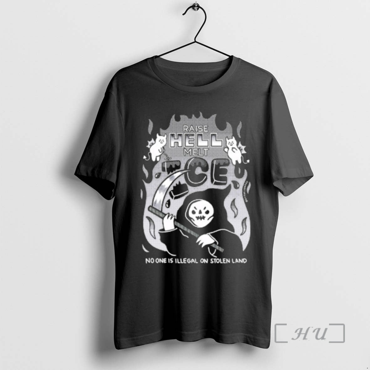 Officials Raise Hell Melt Ice No One Is Illegal - Adult & Kids T-Shirts, Sweatshirts & Hoodies apparel design preview 1