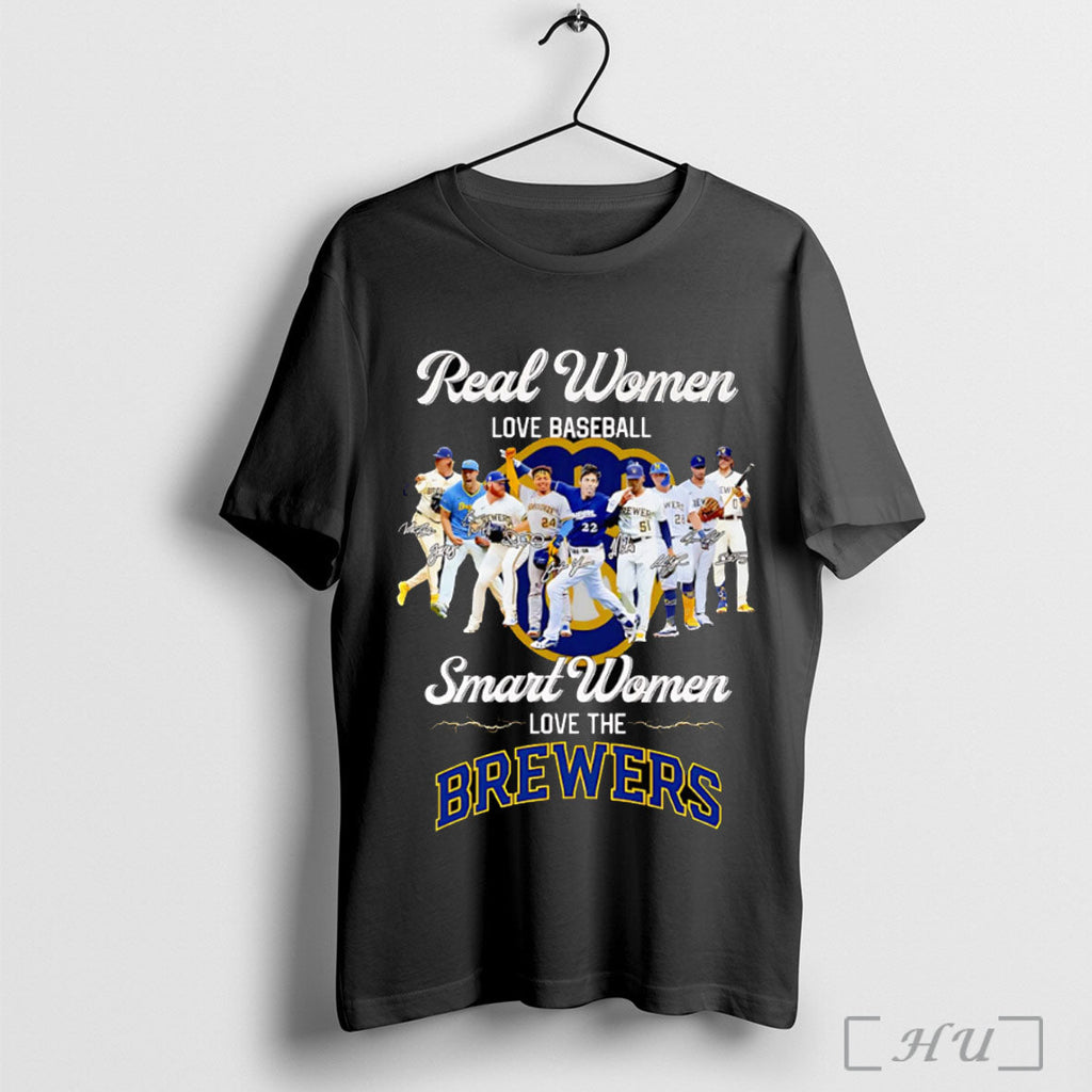 Officials Real Women Love Baseball Smart The Brewers - Adult & Kids T-Shirts, Sweatshirts & Hoodies apparel design preview 1