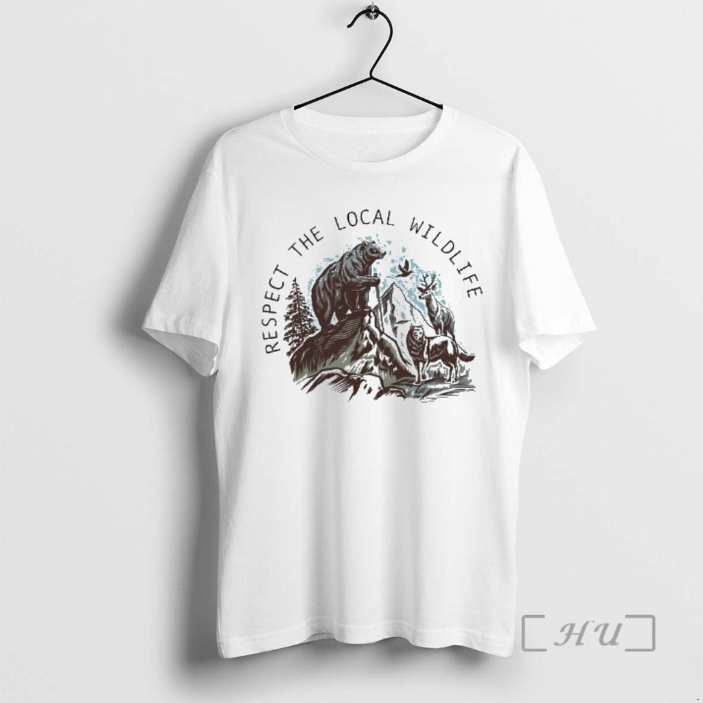 Officials Respect The Local Wildlife Bear Wolf And - Adult & Kids T-Shirts, Sweatshirts & Hoodies apparel design preview 1