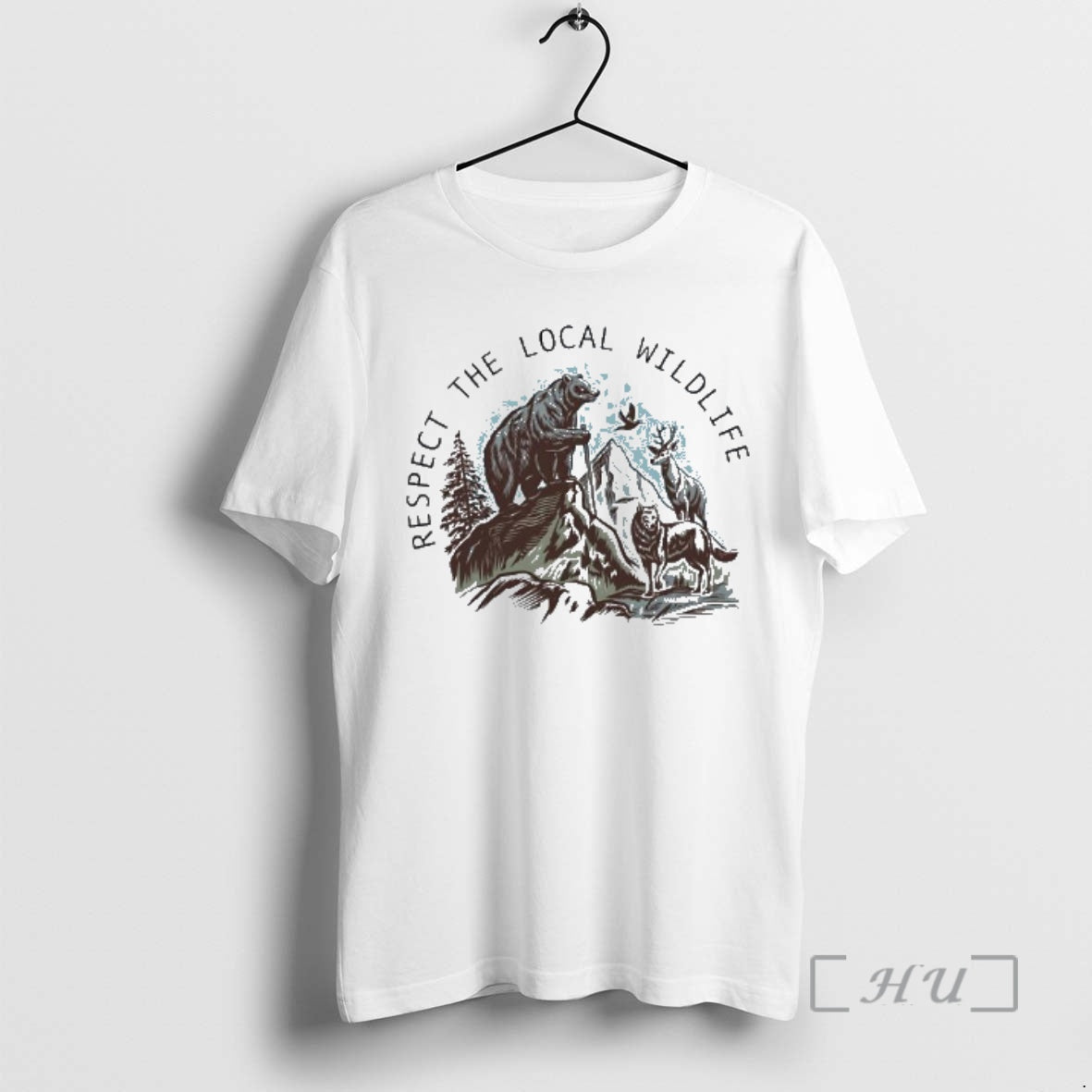 Officials Respect The Local Wildlife Bear Wolf And - Adult & Kids T-Shirts, Sweatshirts & Hoodies apparel design preview 1