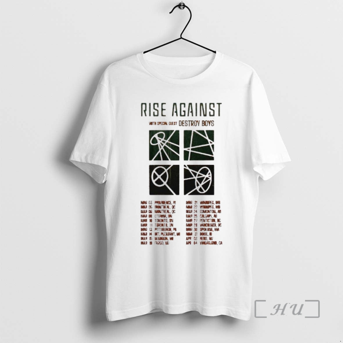 Officials Rise Against Detroy 2026 North America Tour - Adult & Kids T-Shirts, Sweatshirts & Hoodies apparel design preview 1
