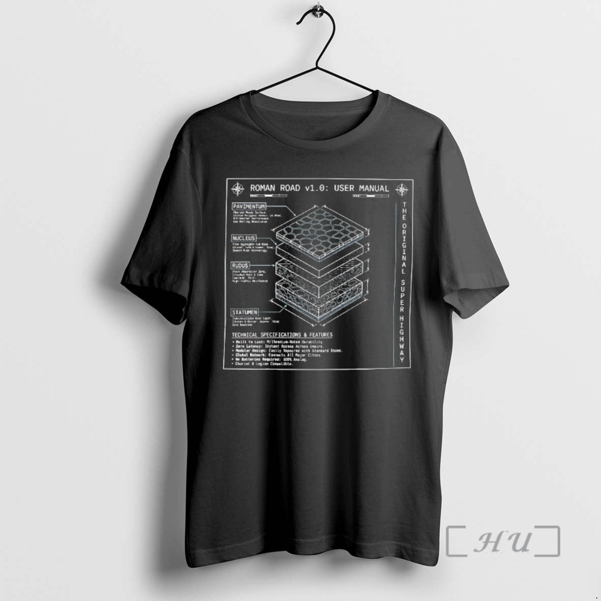 Officials Roman Road Schematic Super Highway - Adult & Kids T-Shirts, Sweatshirts & Hoodies apparel design preview 1