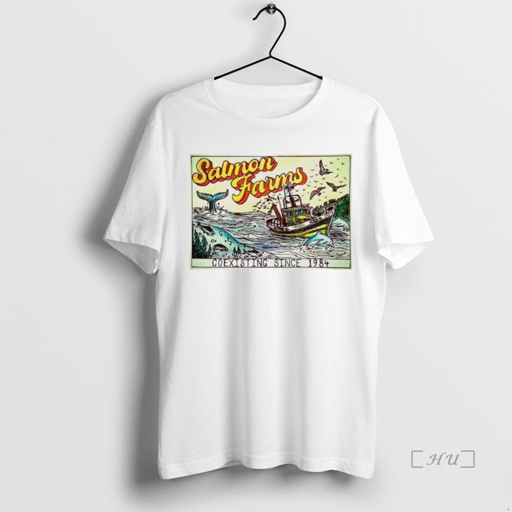 Officials Salmon Farms Coexisting Since 1984 - Adult & Kids T-Shirts, Sweatshirts & Hoodies apparel design preview 1