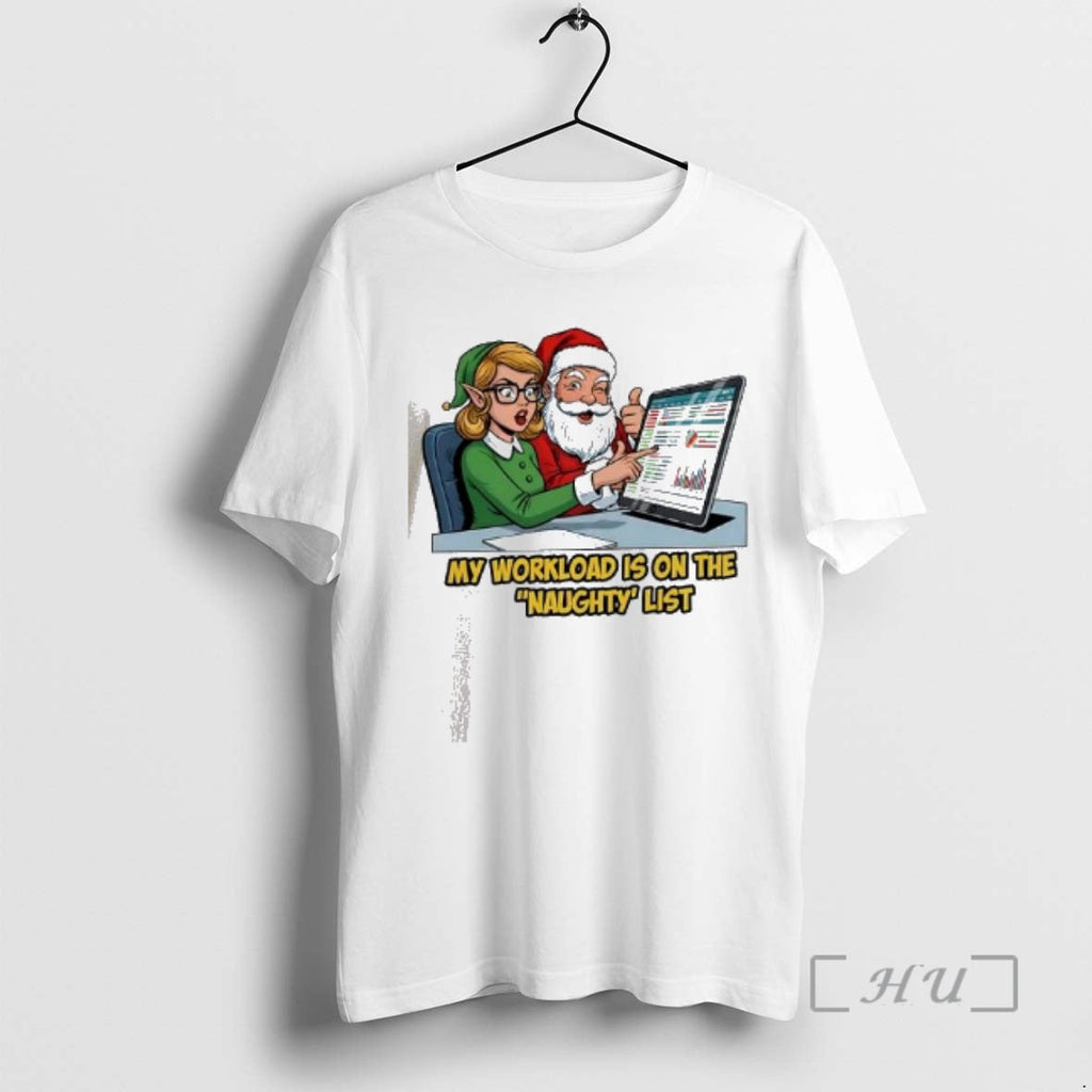 Officials Santa Approved Spreadsheet Elf My Workload - Adult & Kids T-Shirts, Sweatshirts & Hoodies apparel design preview 1