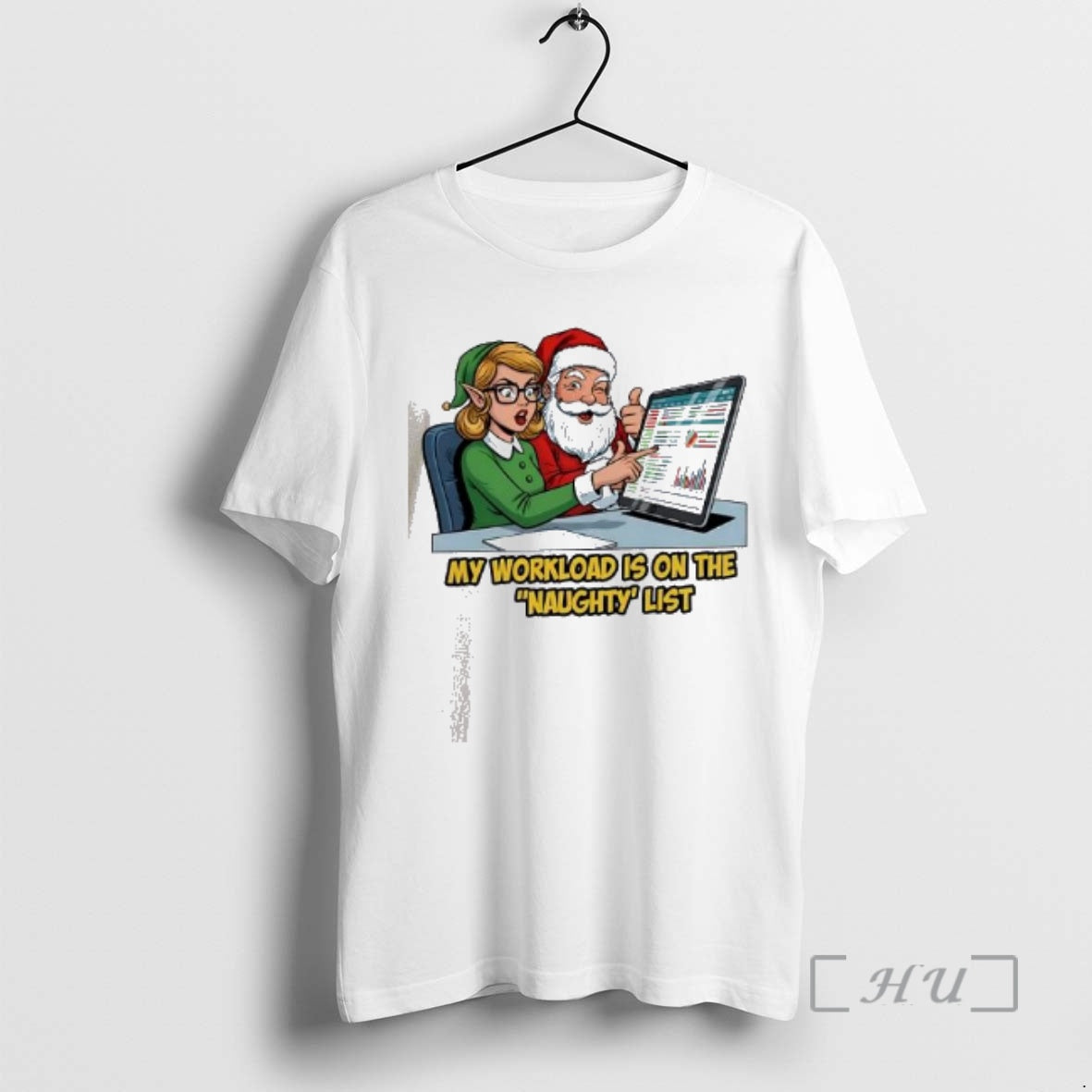 Officials Santa Approved Spreadsheet Elf My Workload - Adult & Kids T-Shirts, Sweatshirts & Hoodies apparel design preview 1