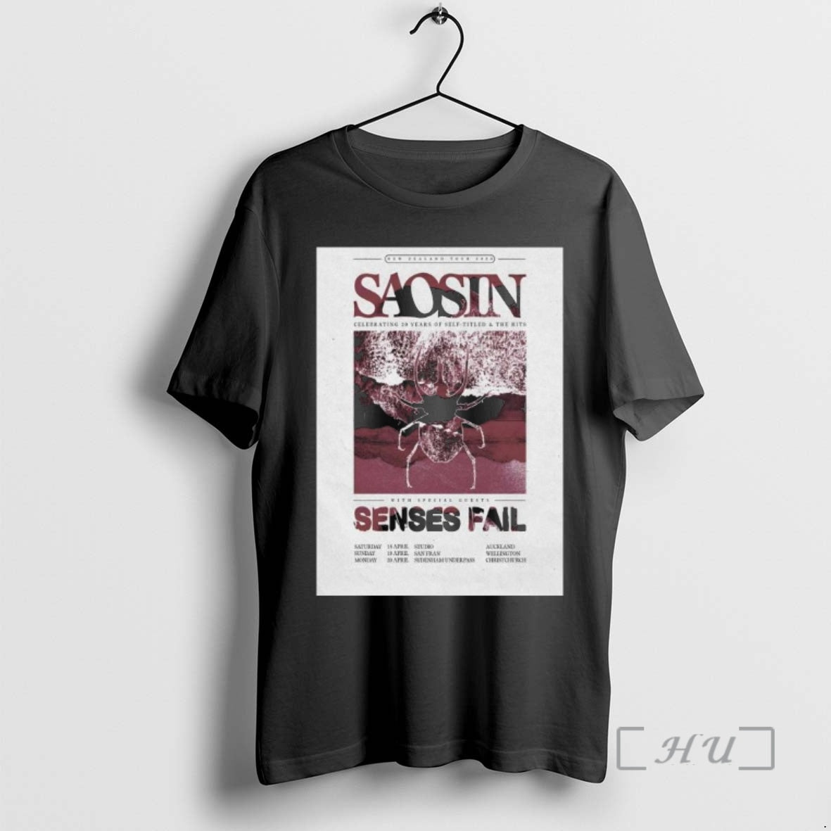 Officials Saosin 2026 New Zealand Tour - Adult & Kids T-Shirts, Sweatshirts & Hoodies apparel design preview 1