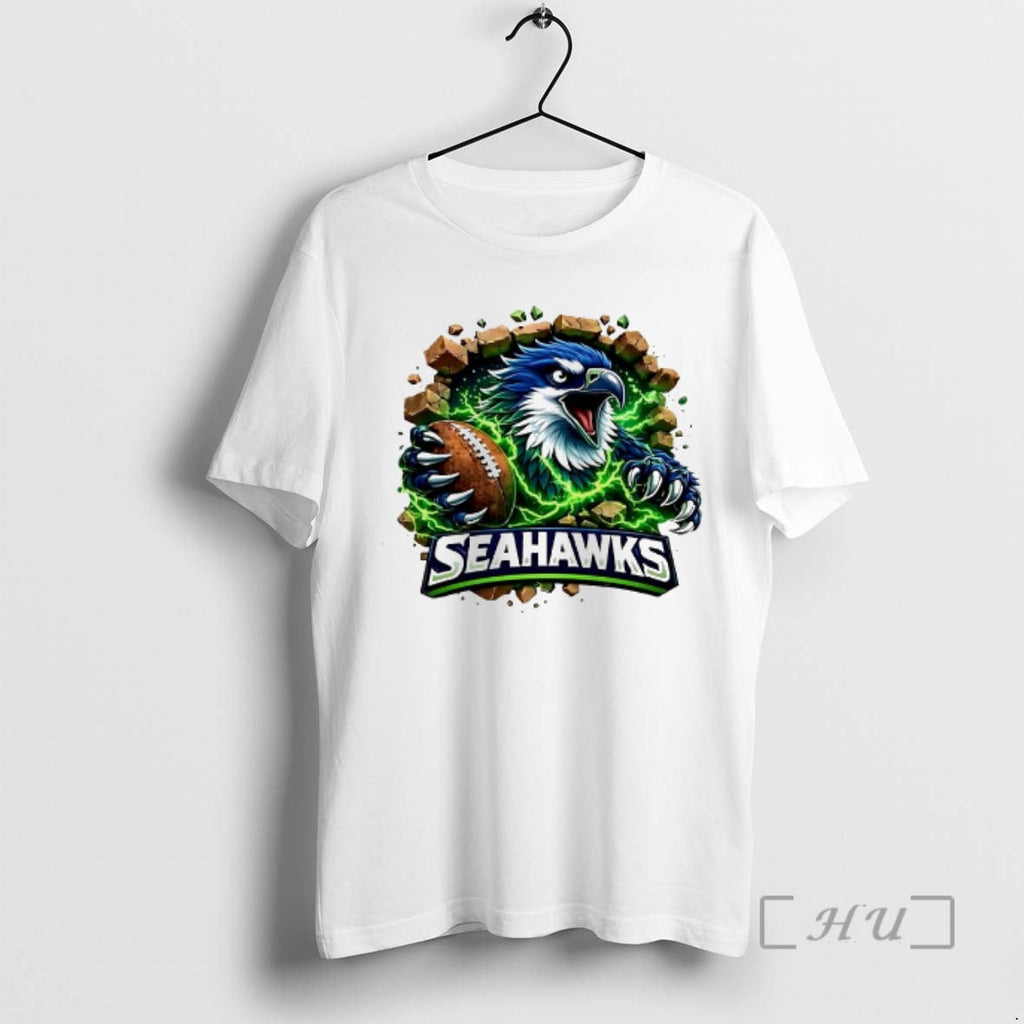 Officials Seahawks Angry Eagle Breaking Through Wall - Adult & Kids T-Shirts, Sweatshirts & Hoodies apparel design preview 1