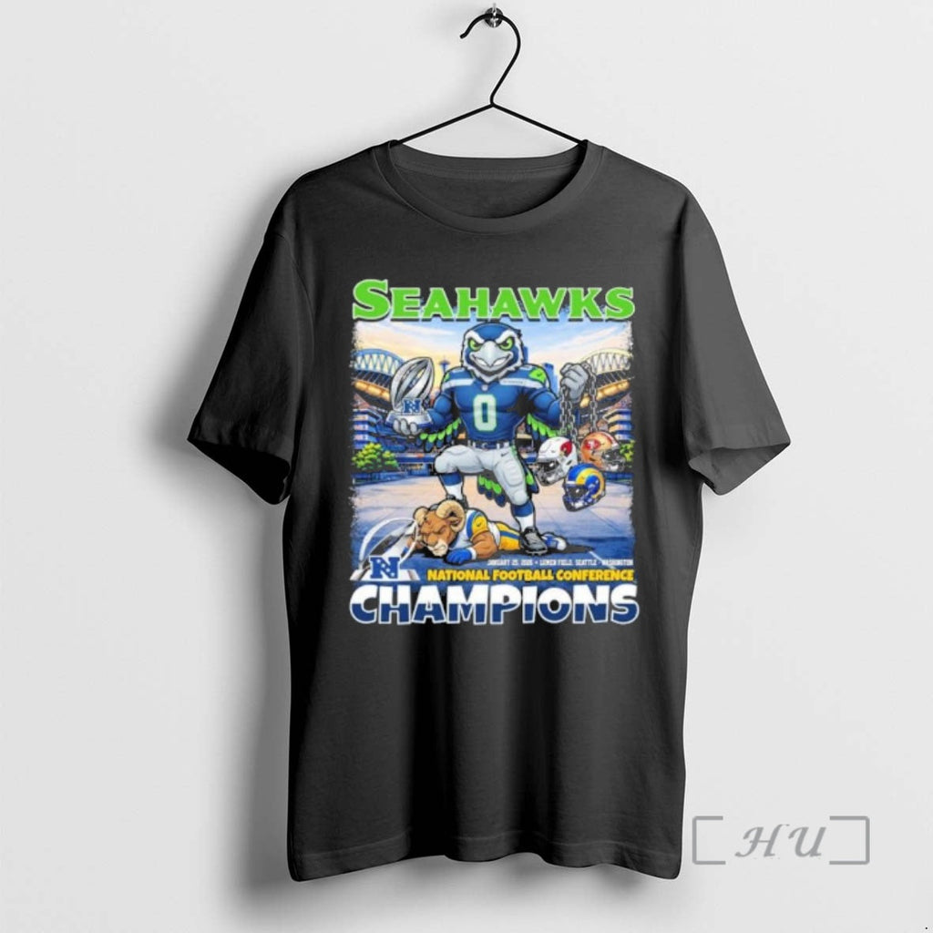Officials Seahawks Beat Rams Nfc Champions Vintage - Adult & Kids T-Shirts, Sweatshirts & Hoodies apparel design preview 1