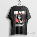 Officials She Won Jasmine Crockett - Adult & Kids T-Shirts, Sweatshirts & Hoodies apparel design preview 1