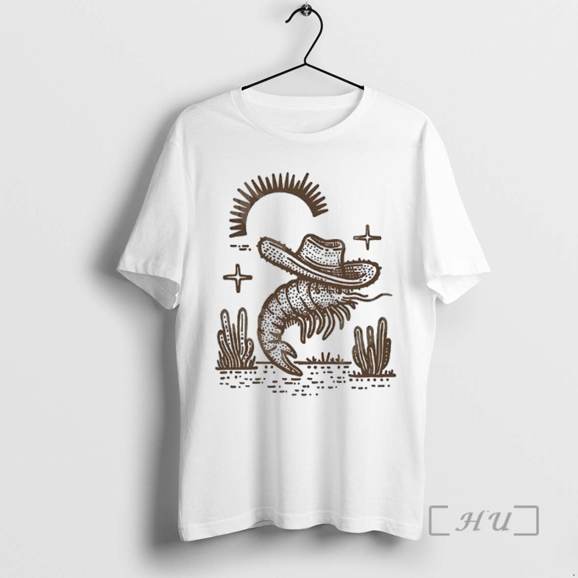 Officials Shrimp Cowboy In Desert Funny - Adult & Kids T-Shirts, Sweatshirts & Hoodies apparel design preview 1