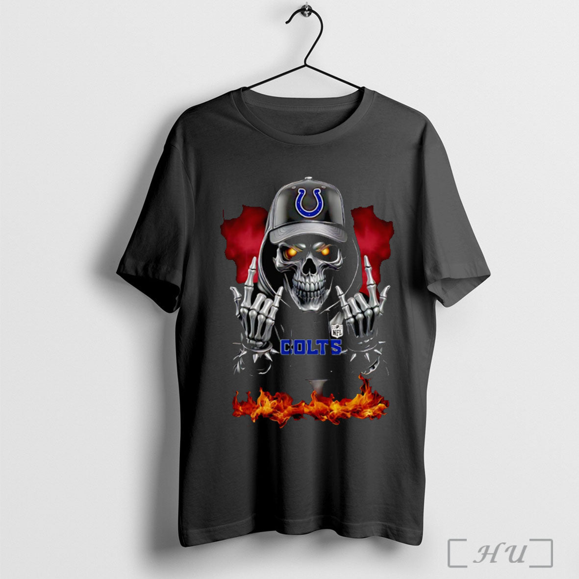 Officials Skeleton With Sign Of The Horns - Adult & Kids T-Shirts, Sweatshirts & Hoodies apparel design preview 1
