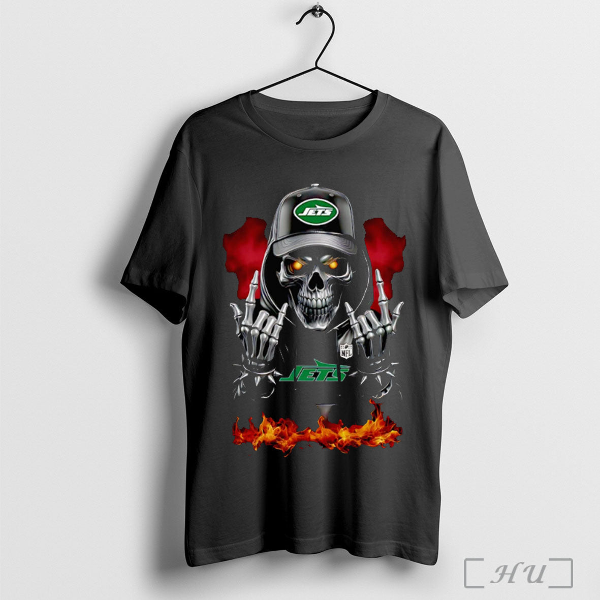 Officials Skeleton With Sign Of The Horns New York - Adult & Kids T-Shirts, Sweatshirts & Hoodies apparel design preview 1