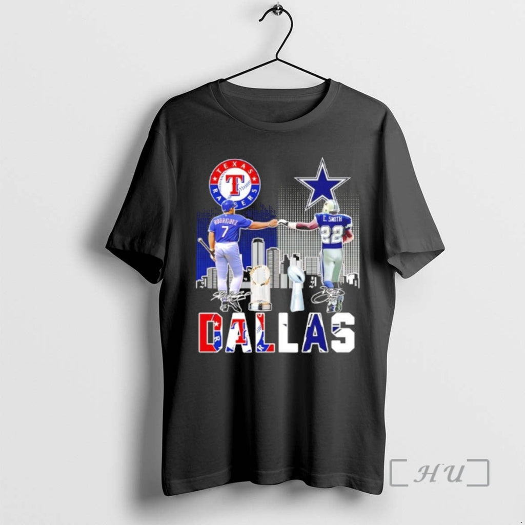 Officials Sports Dallas Rangers Rodriguez Cowboys E - Adult & Kids T-Shirts, Sweatshirts & Hoodies apparel design preview 1