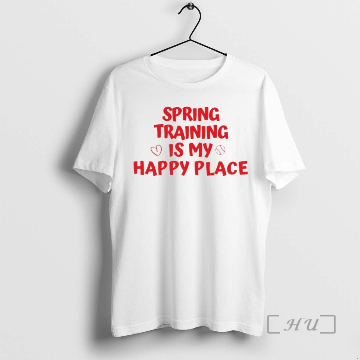 Officials Spring Training Is My Happy Place Baseball - Adult & Kids T-Shirts, Sweatshirts & Hoodies apparel design preview 1