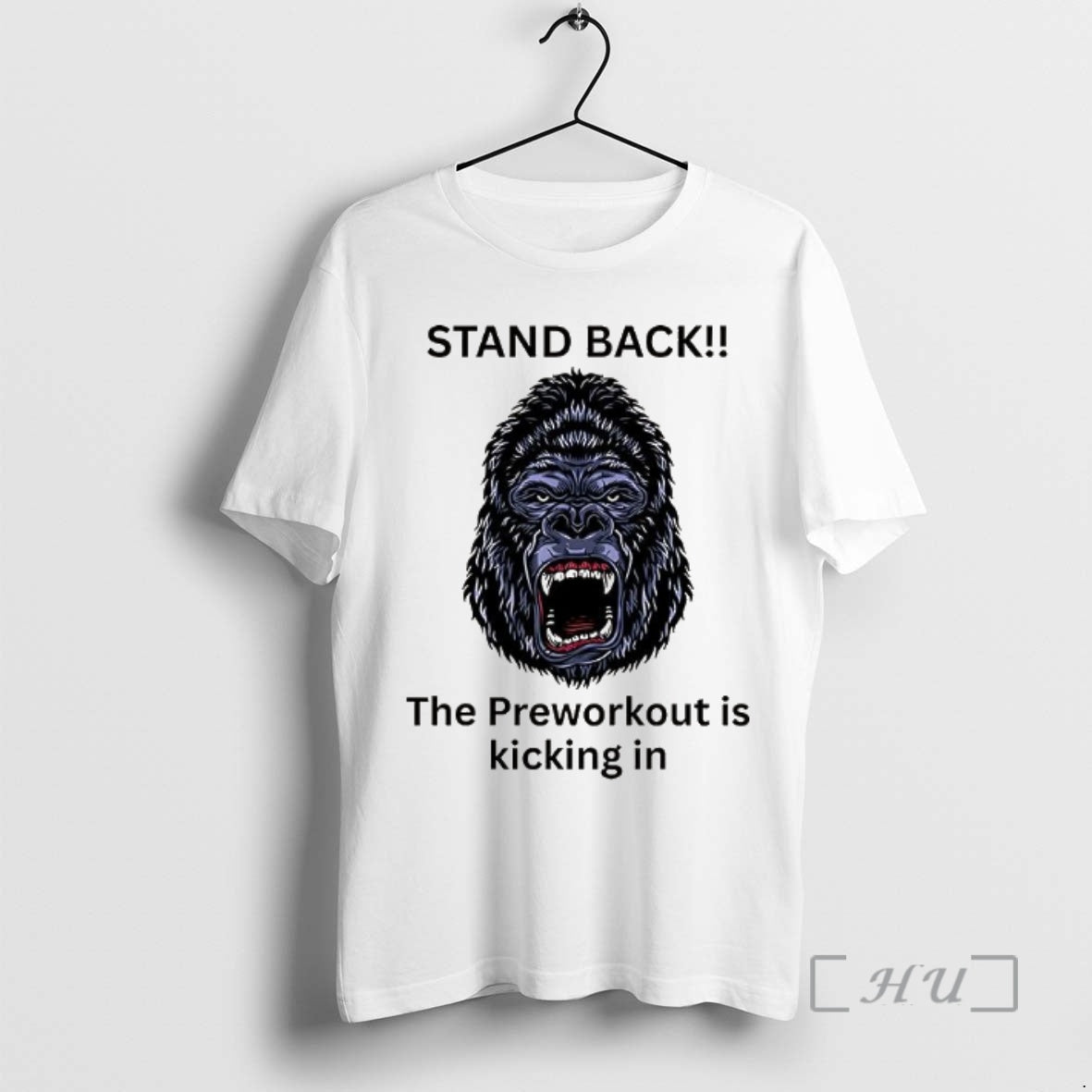 Officials Stand Back Preworkout Is Kicking Gorilla - Adult & Kids T-Shirts, Sweatshirts & Hoodies apparel design preview 1