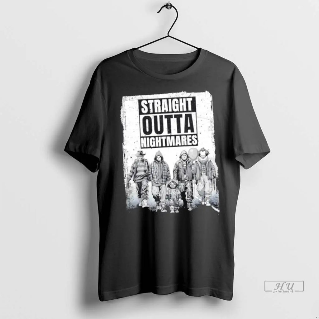 Officials Straight Outta Nightmares Horror Halloween - Adult & Kids T-Shirts, Sweatshirts & Hoodies apparel design preview 1