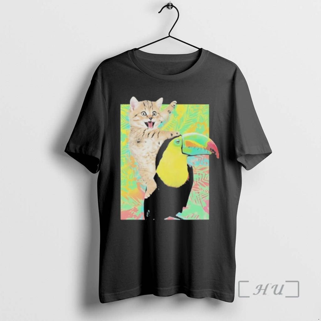 Officials Tabby Cat Riding Toucans Animal Funny - Adult & Kids T-Shirts, Sweatshirts & Hoodies apparel design preview 1