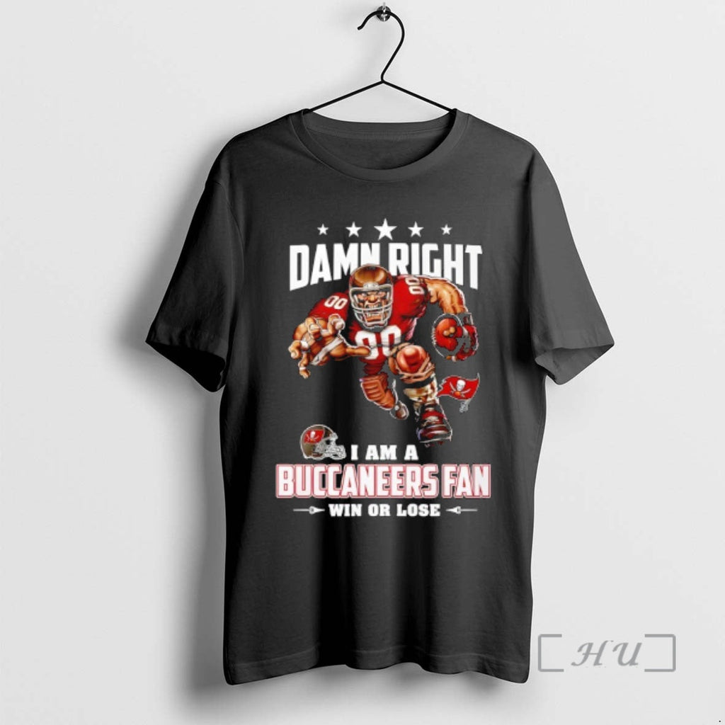 Officials Tampa Bay Buccaneers Mascot Damn Right I Am - Adult & Kids T-Shirts, Sweatshirts & Hoodies apparel design preview 1