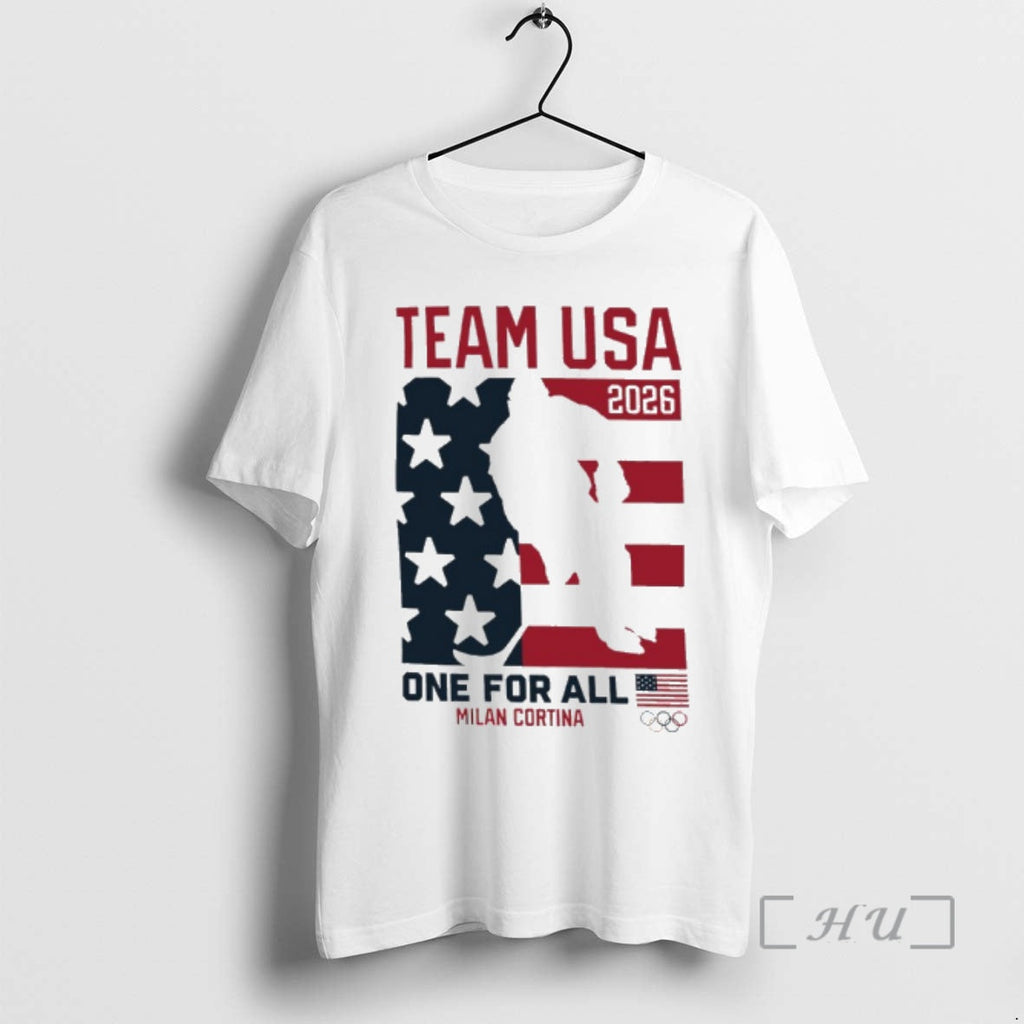Officials Team Usa Hockey 2026 One For All Milan - Adult & Kids T-Shirts, Sweatshirts & Hoodies apparel design preview 1