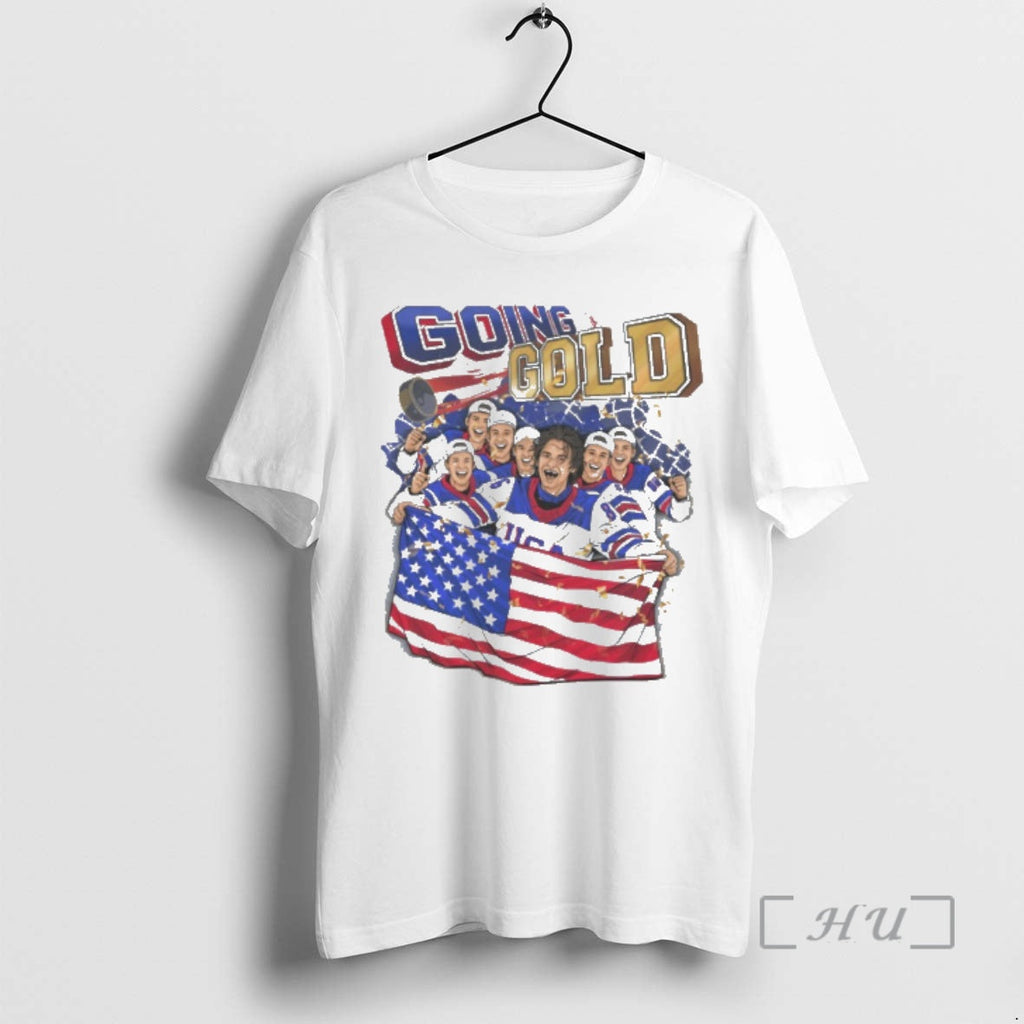 Officials Team Usa Hockey Going Gold Graphic - Adult & Kids T-Shirts, Sweatshirts & Hoodies apparel design preview 1