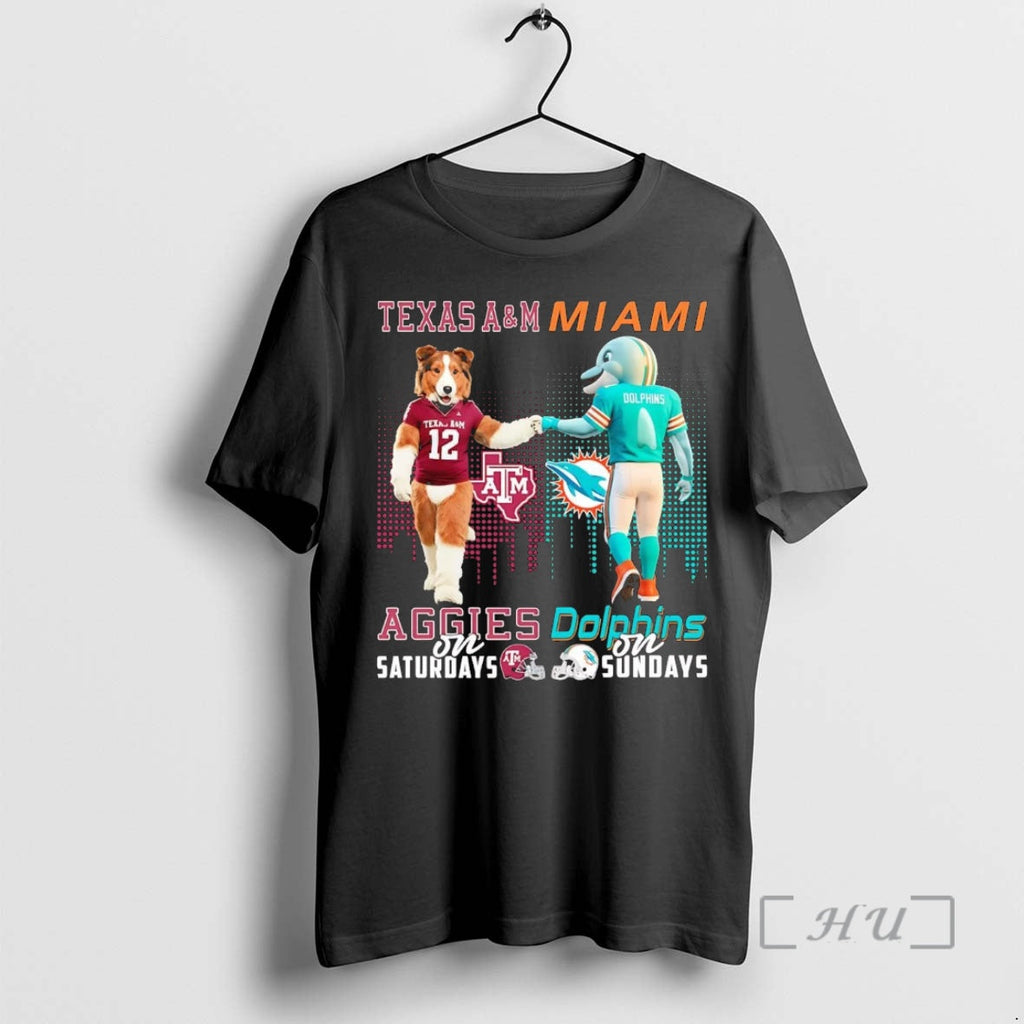 Officials Texas Am Aggies Saturdays Miami Dolphins - Adult & Kids T-Shirts, Sweatshirts & Hoodies apparel design preview 1