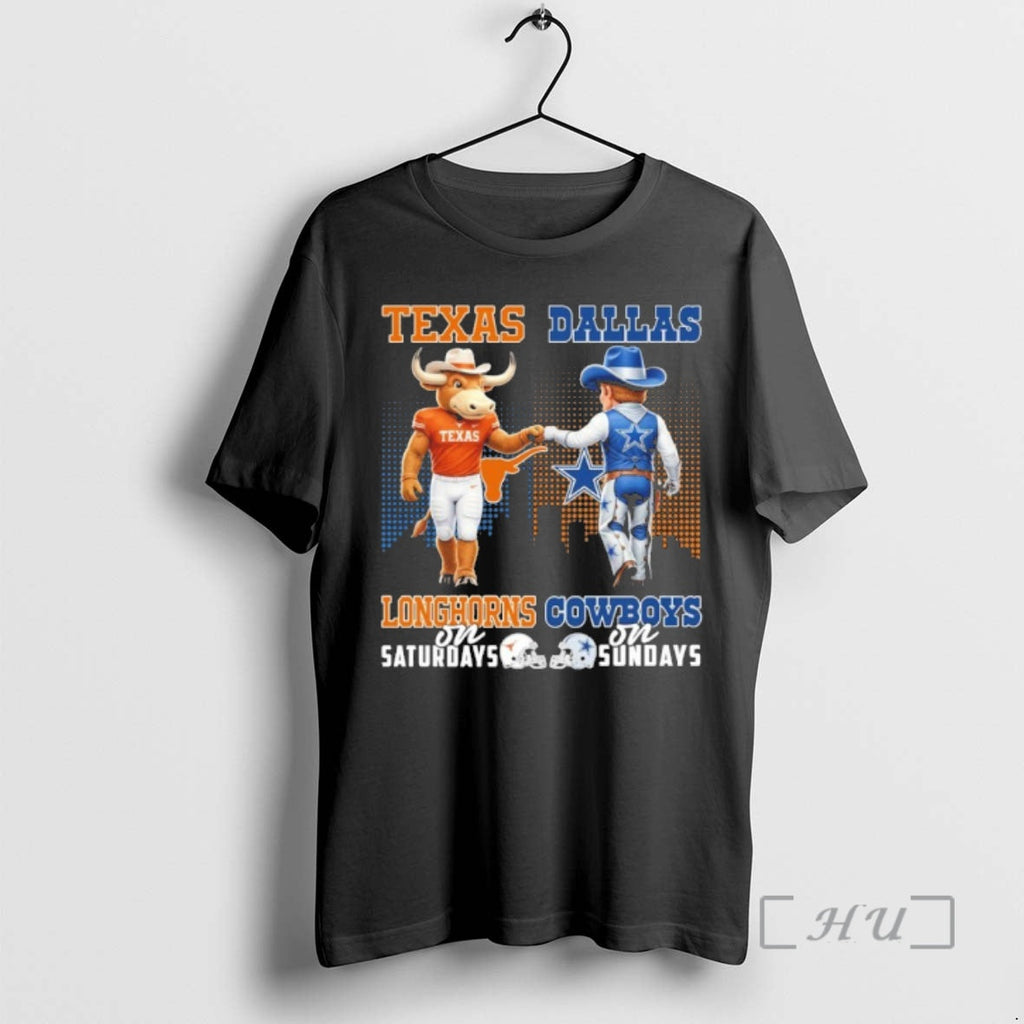Officials Texas Longhorns Saturdays Dallas Cowboys - Adult & Kids T-Shirts, Sweatshirts & Hoodies apparel design preview 1