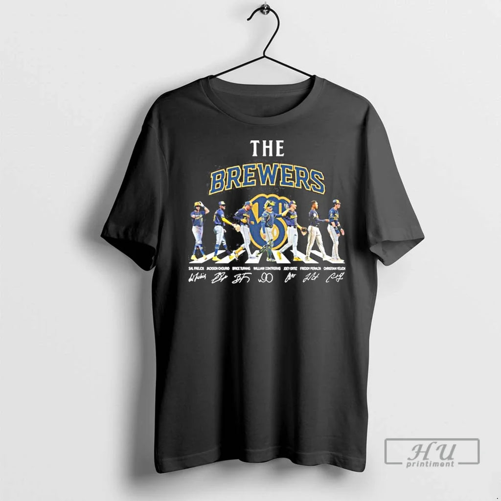Officials The Brewers Abbey Road 2025 Postseason - Adult & Kids T-Shirts, Sweatshirts & Hoodies apparel design preview 1