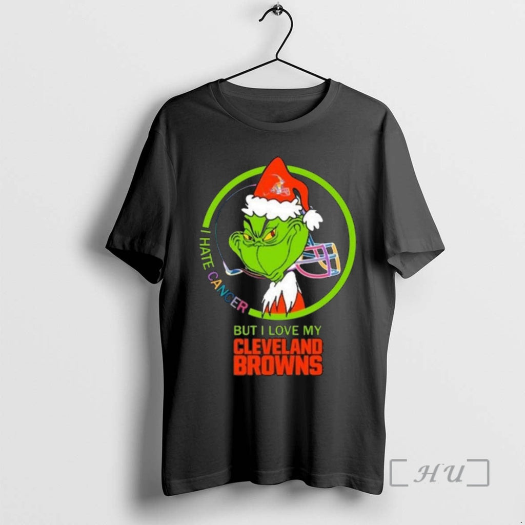 Officials Grinch I Hate Cancer But Love My Cleveland - Adult & Kids T-Shirts, Sweatshirts & Hoodies apparel design preview 1