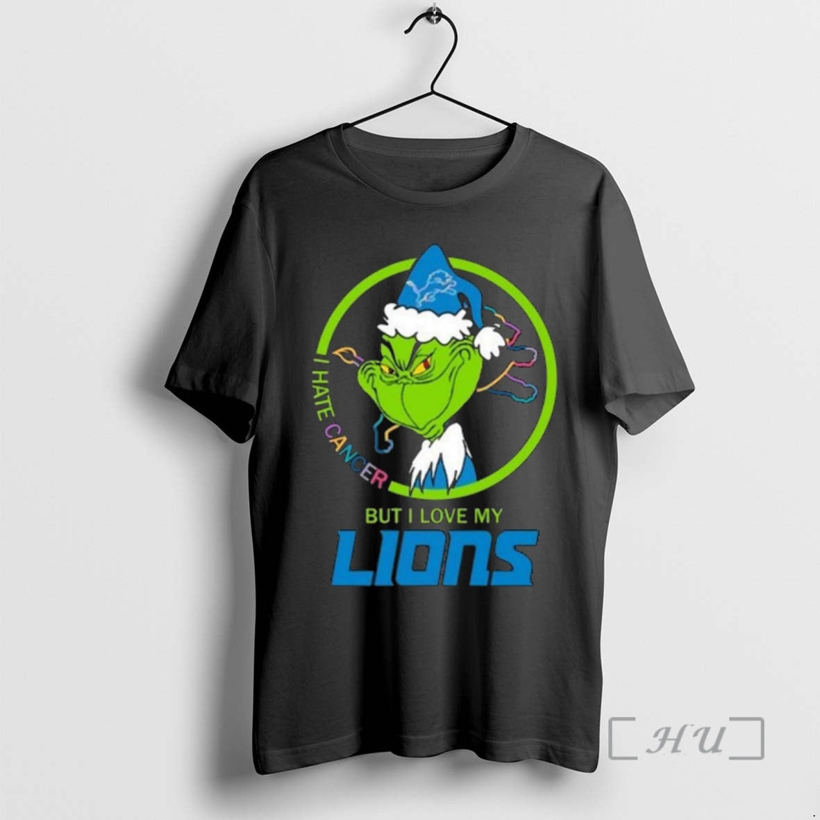 Officials Grinch I Hate Cancer But Love My Detroit - Adult & Kids T-Shirts, Sweatshirts & Hoodies apparel design preview 1