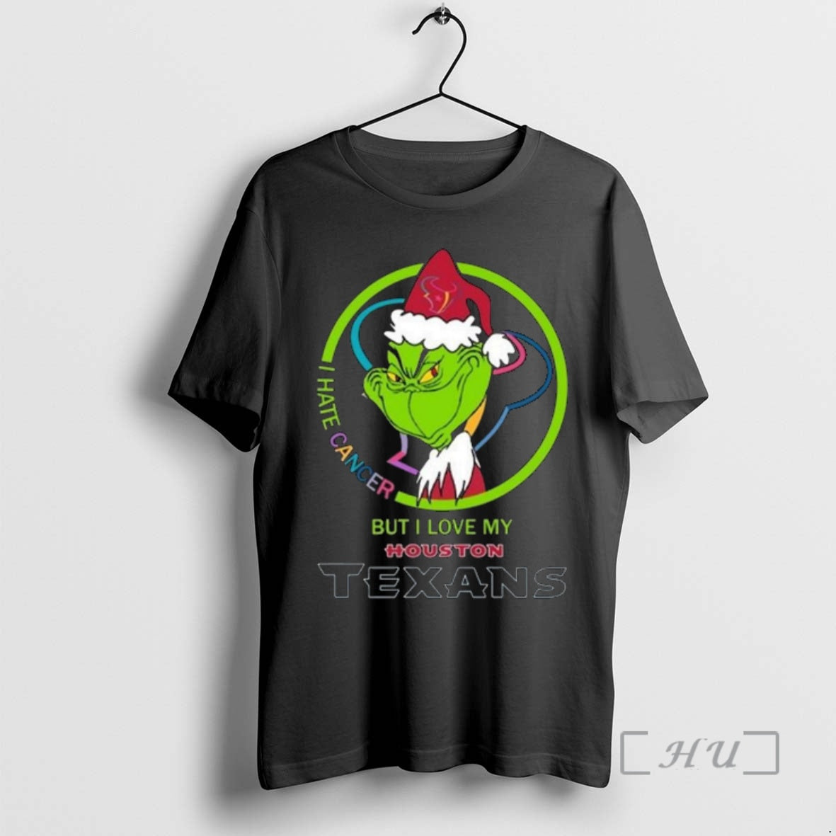 Officials Grinch I Hate Cancer But Love My Houston - Adult & Kids T-Shirts, Sweatshirts & Hoodies apparel design preview 1