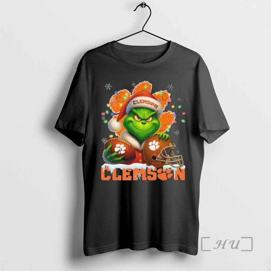 Officials Grinch X Ball Helmet Clemson Tigers Merry - Adult & Kids T-Shirts, Sweatshirts & Hoodies apparel design preview 1