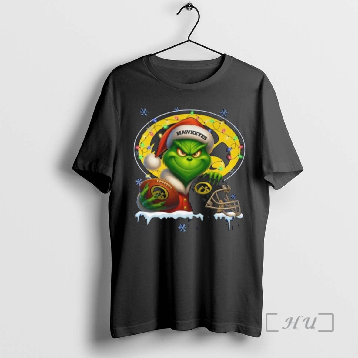 Officials Grinch X Ball Helmet Iowa Hawkeyes Merry - Adult & Kids T-Shirts, Sweatshirts & Hoodies apparel design preview 1