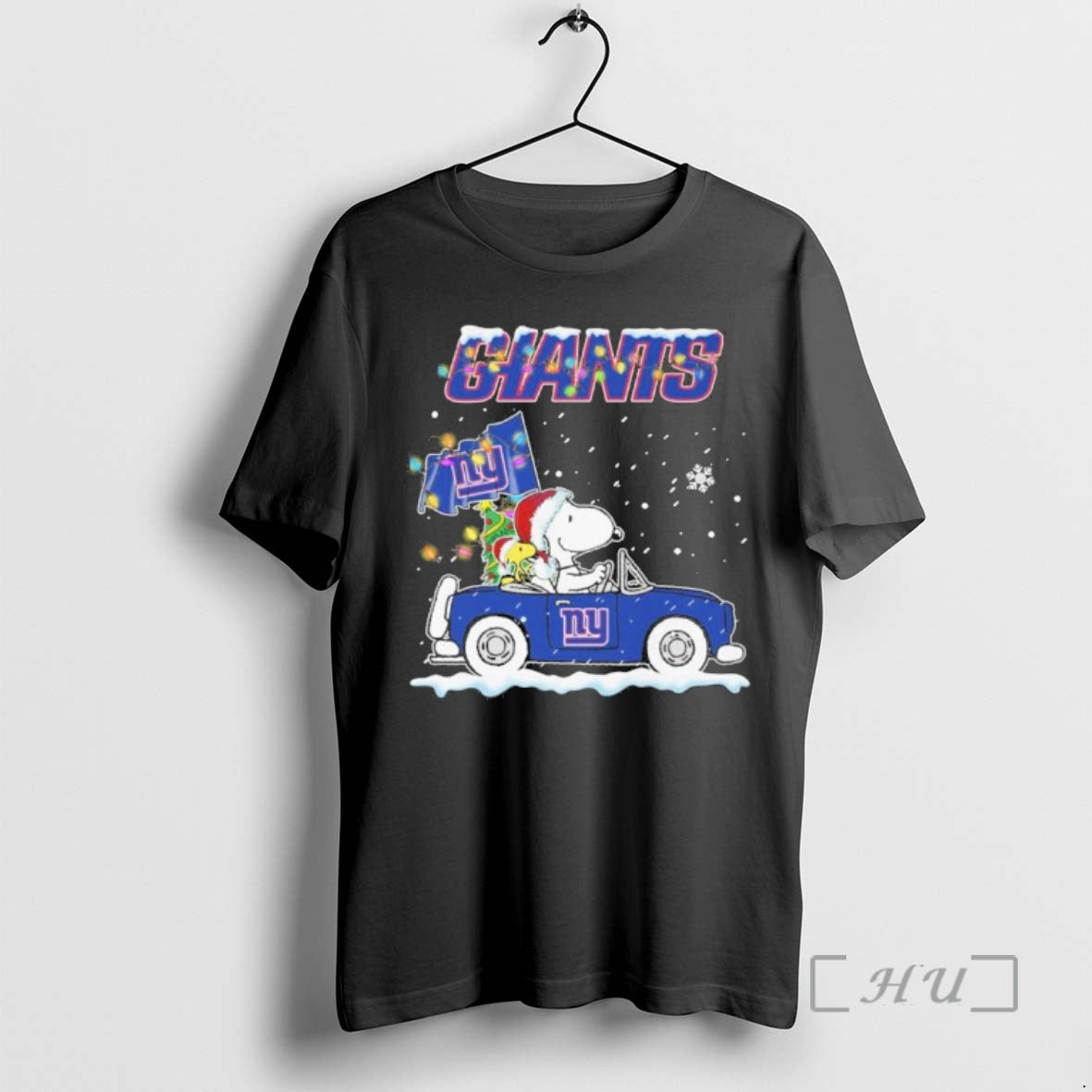 Officials Peanuts X New York Giants Driving Car - Adult & Kids T-Shirts, Sweatshirts & Hoodies apparel design preview 1