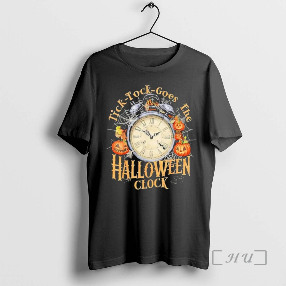 Officials Tick Tock Goes The Halloween Clock Pumpkin - Adult & Kids T-Shirts, Sweatshirts & Hoodies apparel design preview 1