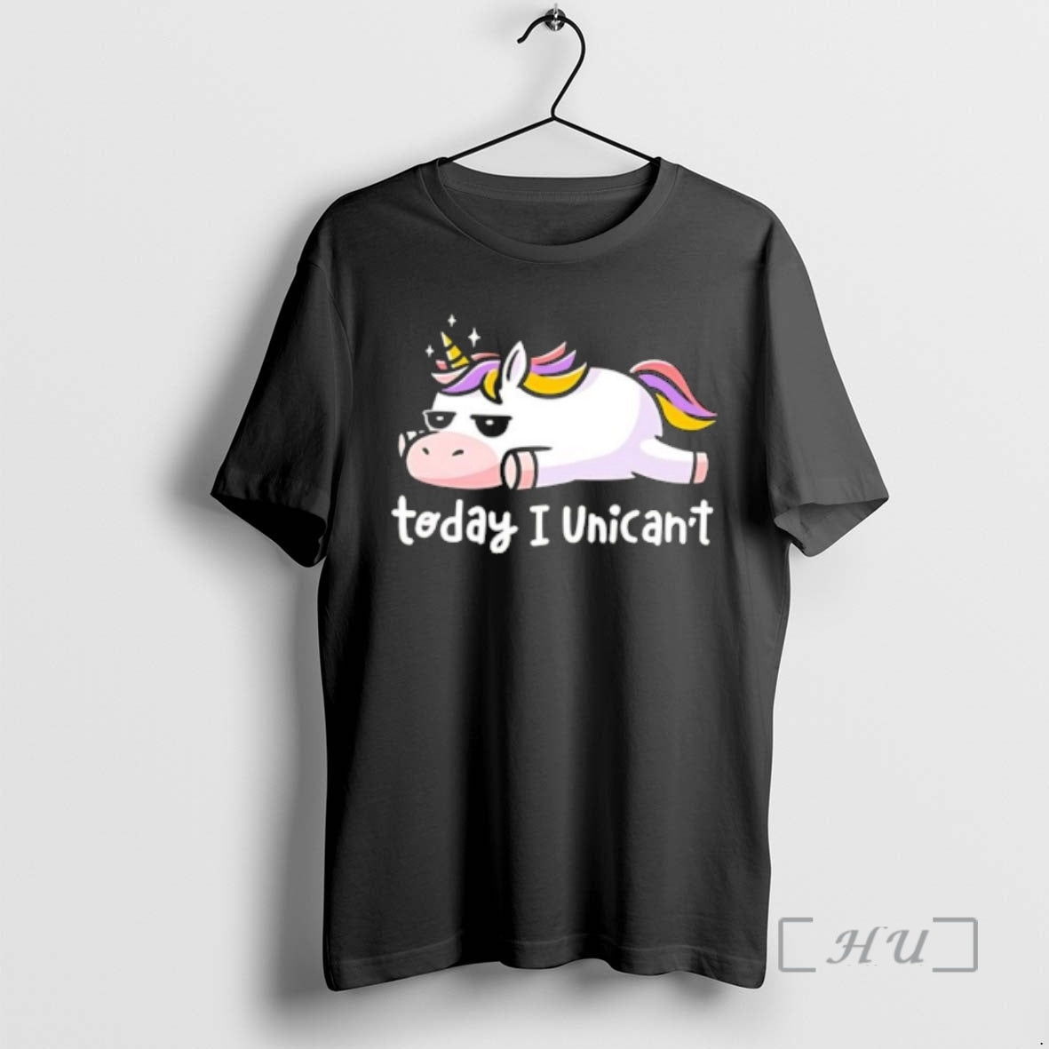 Officials Today I Unicant Lazy Unicorn With Rainbow - Adult & Kids T-Shirts, Sweatshirts & Hoodies apparel design preview 1