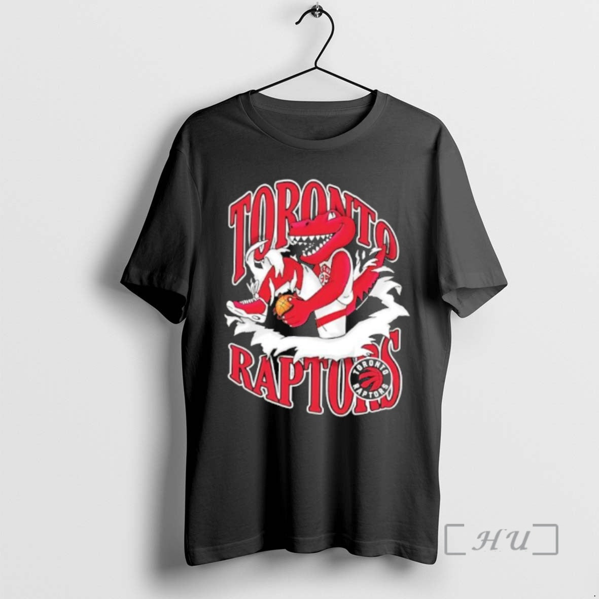 Officials Toronto Raptors Red Dinosaur Mascot Ripping - Adult & Kids T-Shirts, Sweatshirts & Hoodies apparel design preview 1