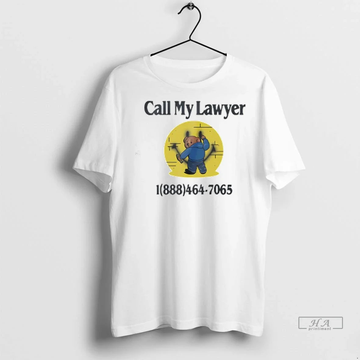 Officials Trendy Bear Call My Lawyer 1888 464 7065 - Adult & Kids T-Shirts, Sweatshirts & Hoodies apparel design preview 1