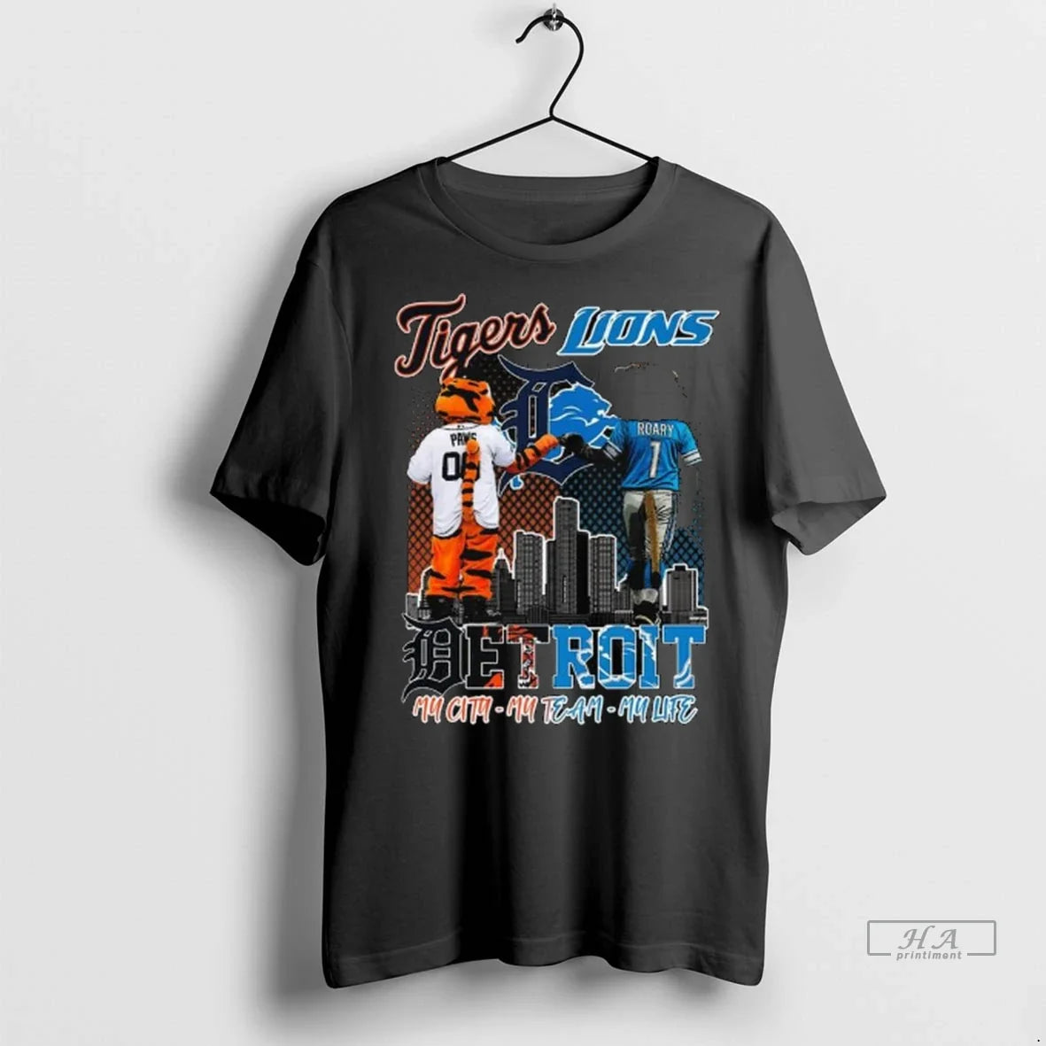Officials Trendy Detroit Tigers And Lions My City - Adult & Kids T-Shirts, Sweatshirts & Hoodies apparel design preview 1