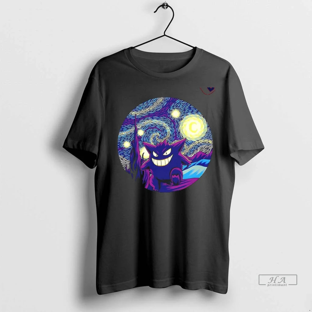 Officials Trendy Gengar X Van Goghs Starry Night - Adult & Kids T-Shirts, Sweatshirts & Hoodies apparel design preview 1