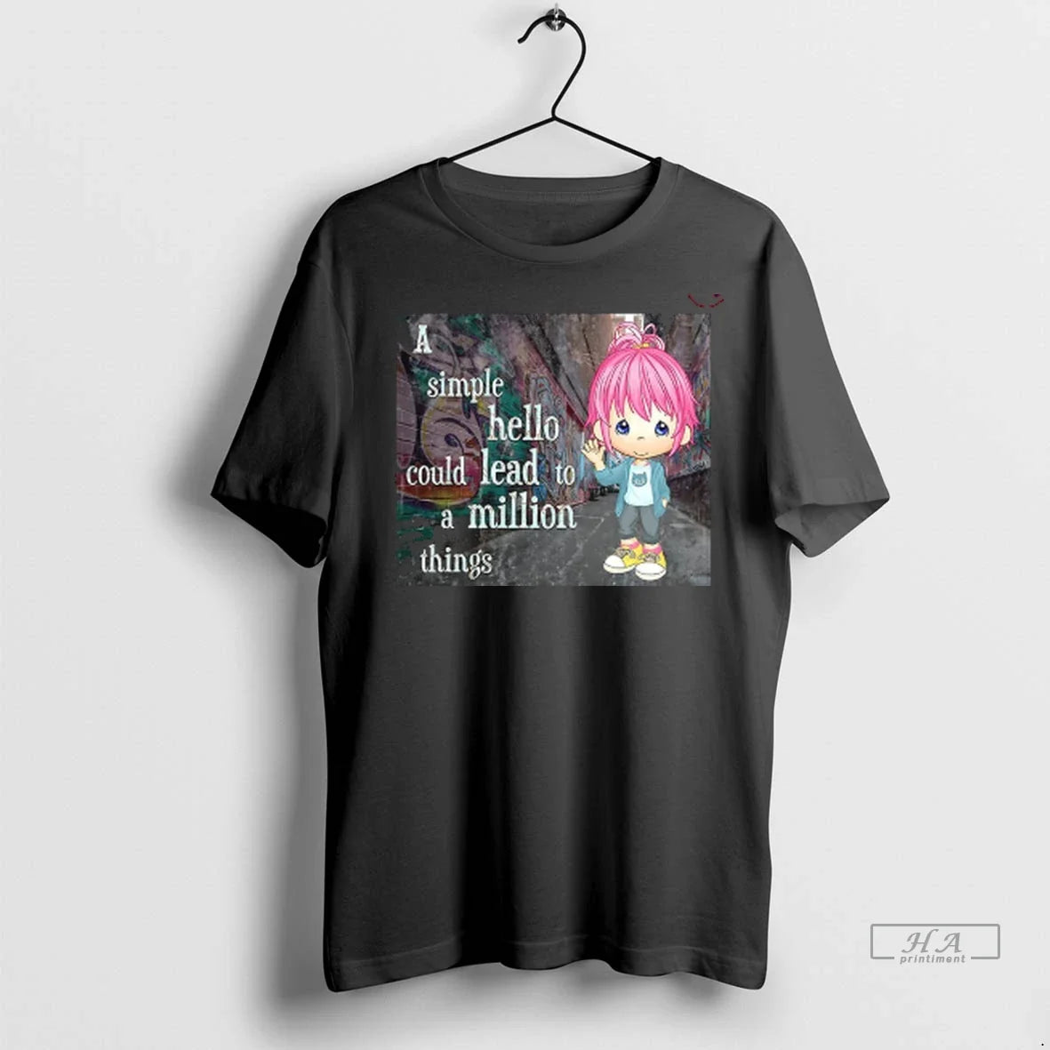 Officials Trendy Graffiti A Simple Hello Could Lead - Adult & Kids T-Shirts, Sweatshirts & Hoodies apparel design preview 1